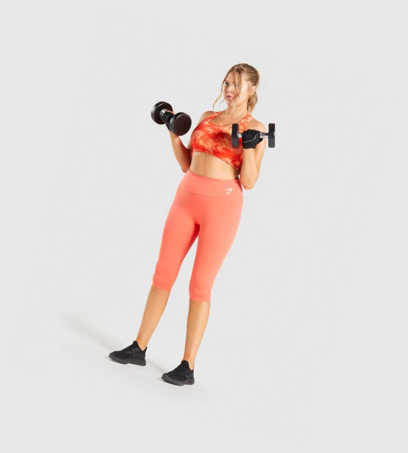 Gymshark Essential Racer Back Koulutus Naisten Urheiluliivit Oranssi Camo | KXFPLI351