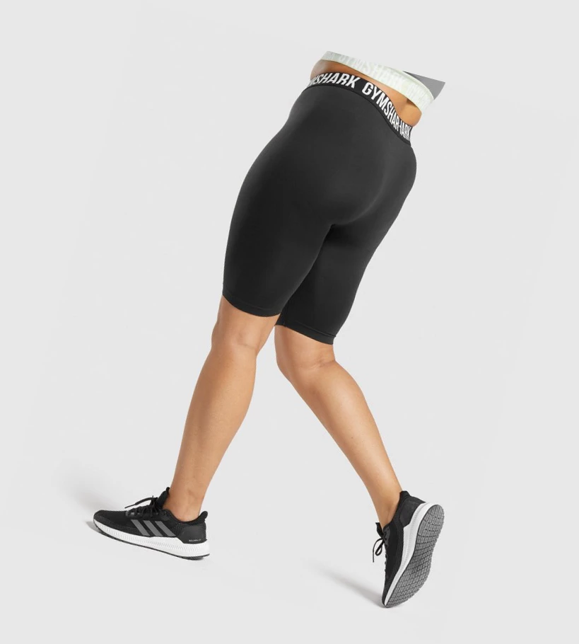 Gymshark Fit Seamless Cycling Naisten Shortsit Mustat | UIVXMR738
