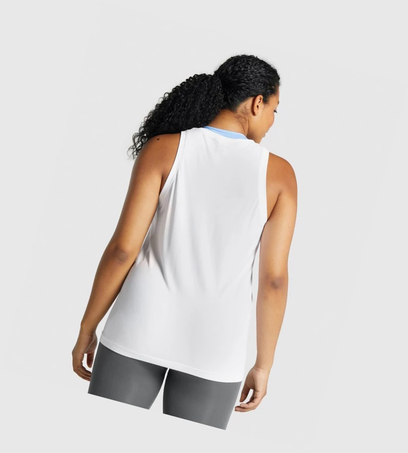 Gymshark Fit Seamless Loose Naisten Hihaton Paita Valkoinen | MGLESB206