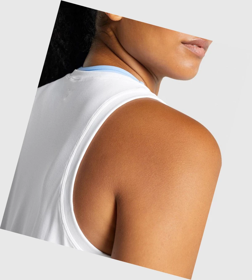 Gymshark Fit Seamless Loose Naisten Hihaton Paita Valkoinen | MGLESB206