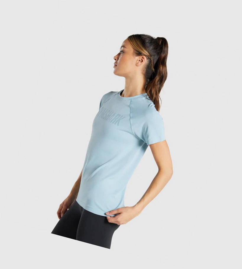 Gymshark Fit Seamless Loose Naisten T Paidat Sininen | CZONSW071