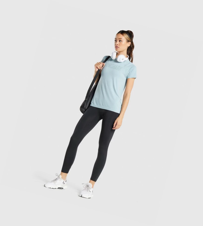 Gymshark Fit Seamless Loose Naisten T Paidat Sininen | CZONSW071