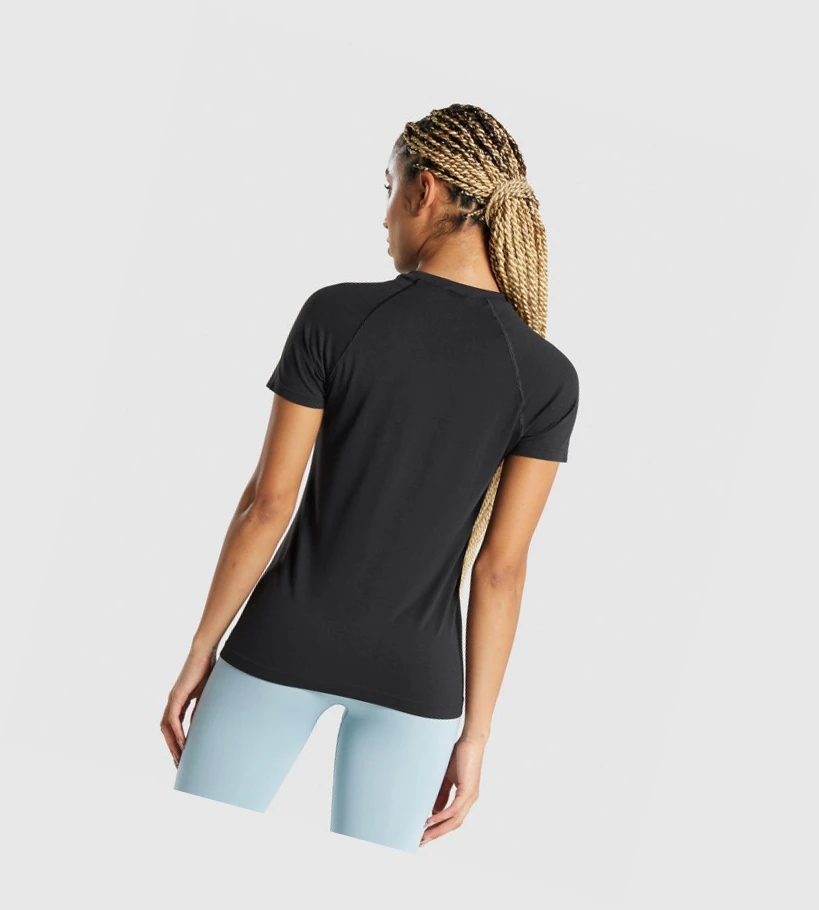 Gymshark Fit Seamless Loose Naisten T Paidat Mustat | TVRSIY643