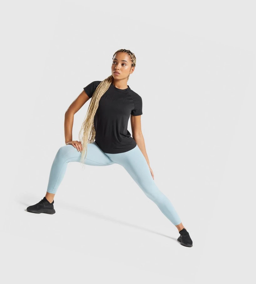 Gymshark Fit Seamless Loose Naisten T Paidat Mustat | TVRSIY643