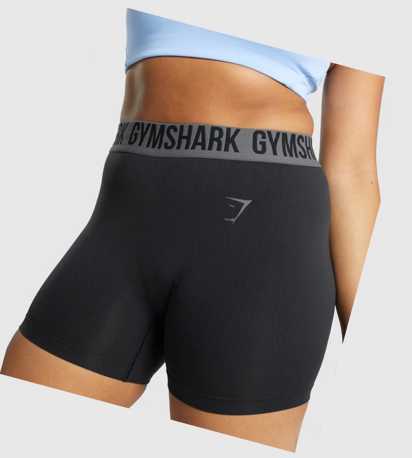 Gymshark Fit Seamless Naisten Shortsit Mustat | UBYGHZ601