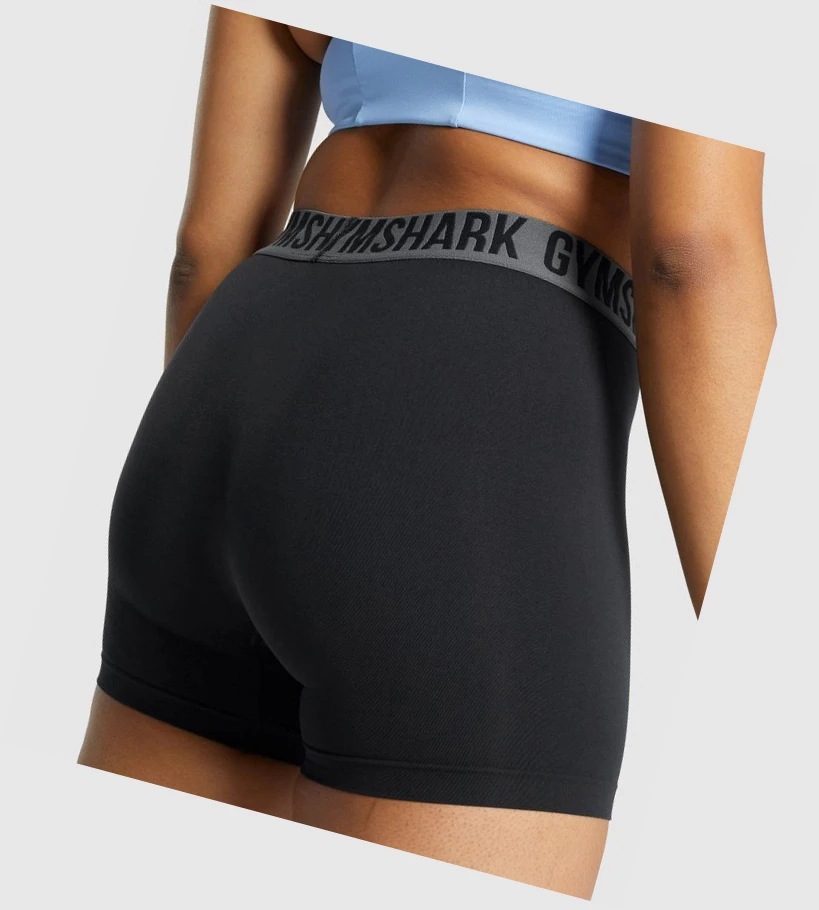 Gymshark Fit Seamless Naisten Shortsit Mustat | UBYGHZ601