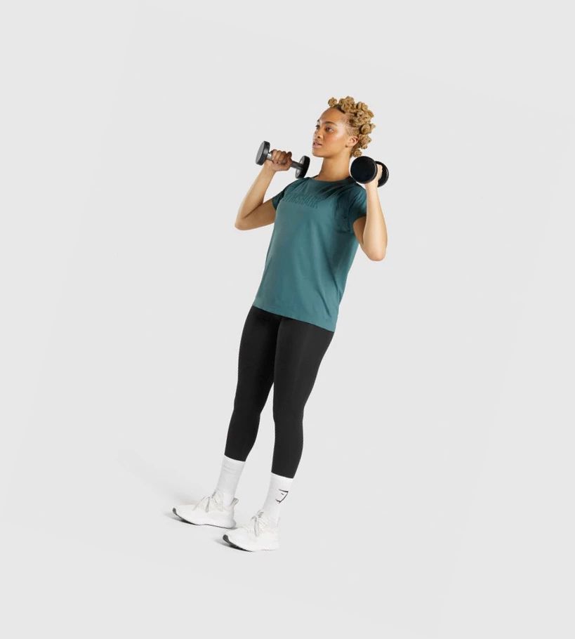 Gymshark Fit Seamless Naisten T Paidat Tummanvihreä | VHYEFR496