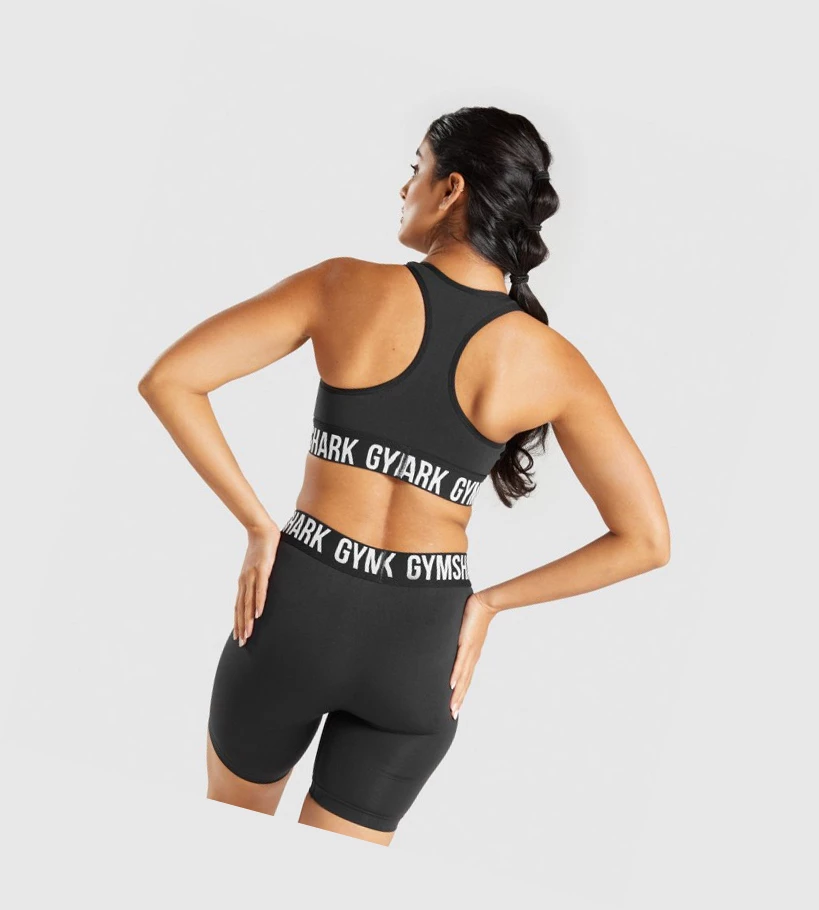 Gymshark Fit Seamless Naisten Urheiluliivit Mustat Valkoinen | HDLWNX127