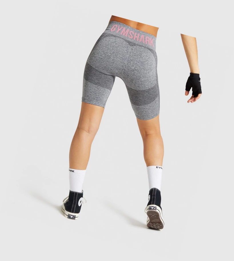 Gymshark Flex Cycling Naisten Shortsit Harmaat Pinkki | AEFQDN852