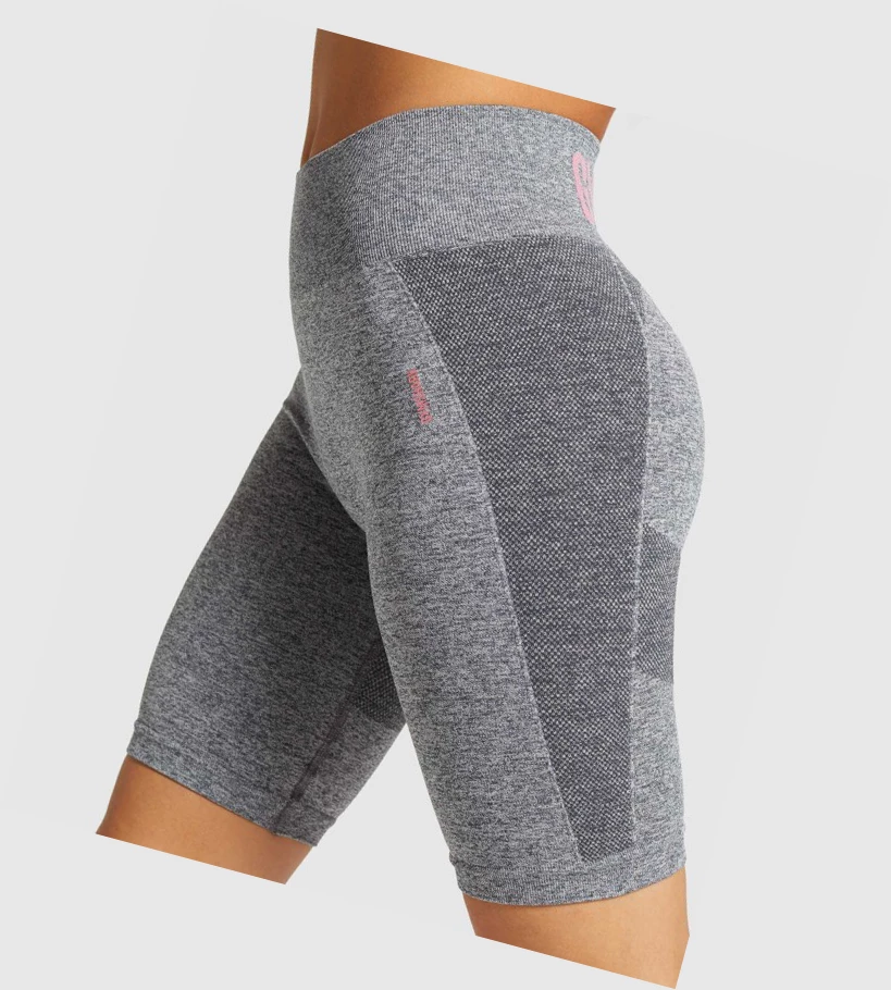 Gymshark Flex Cycling Naisten Shortsit Harmaat Pinkki | AEFQDN852