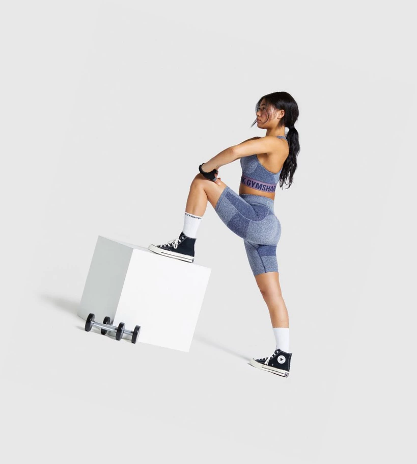 Gymshark Flex Cycling Naisten Shortsit Laivastonsininen Vaaleanharmaat | JKMGWF391