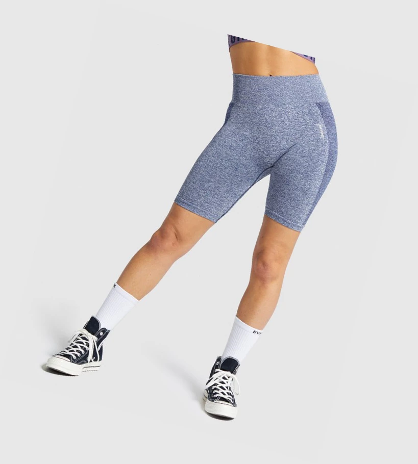 Gymshark Flex Cycling Naisten Shortsit Laivastonsininen Vaaleanharmaat | JKMGWF391