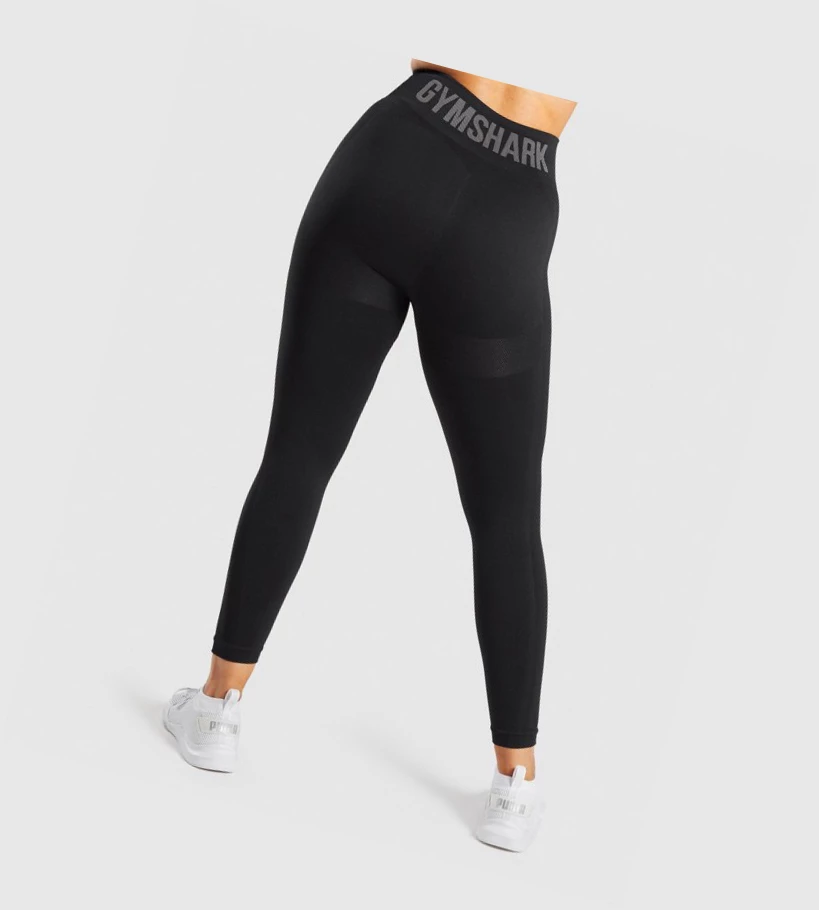 Gymshark Flex High Waisted Naisten Leggingsit Mustat Harmaat | WQGLKZ789