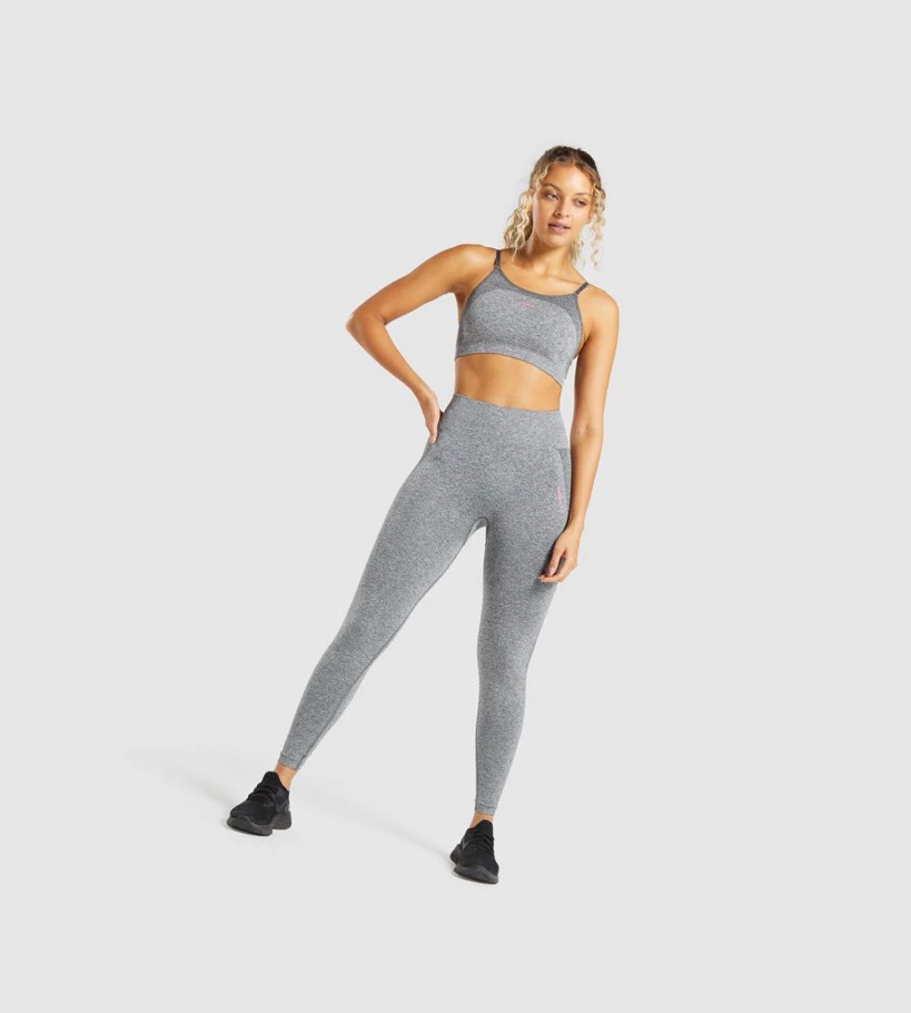 Gymshark Flex High Waisted Naisten Leggingsit Harmaat Pinkki | YOUFHG302
