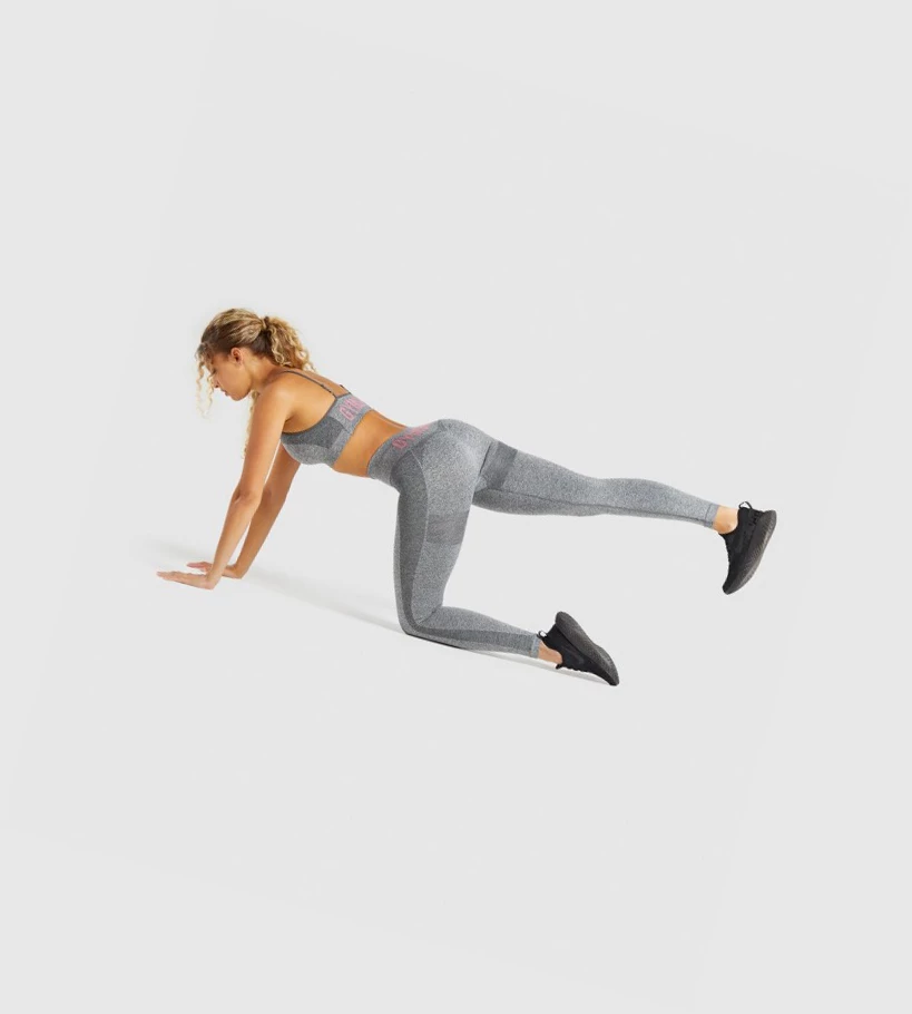 Gymshark Flex High Waisted Naisten Leggingsit Harmaat Pinkki | YOUFHG302