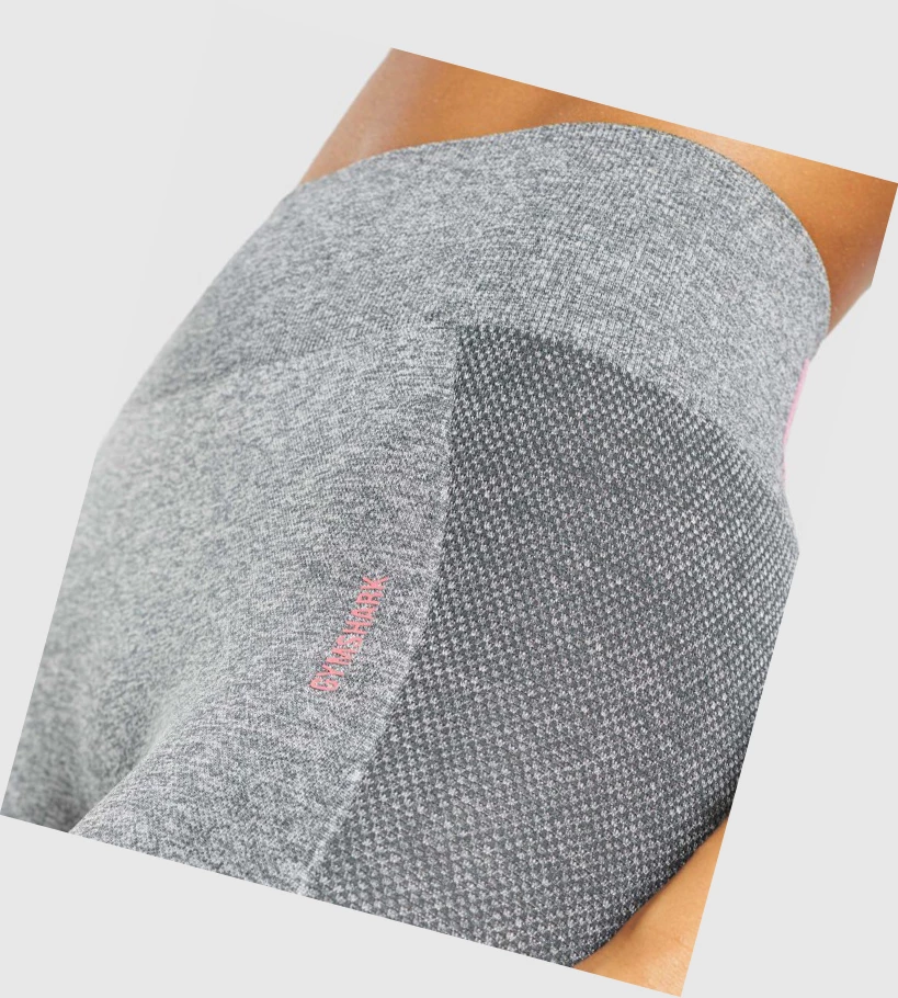 Gymshark Flex High Waisted Naisten Leggingsit Harmaat Pinkki | YOUFHG302