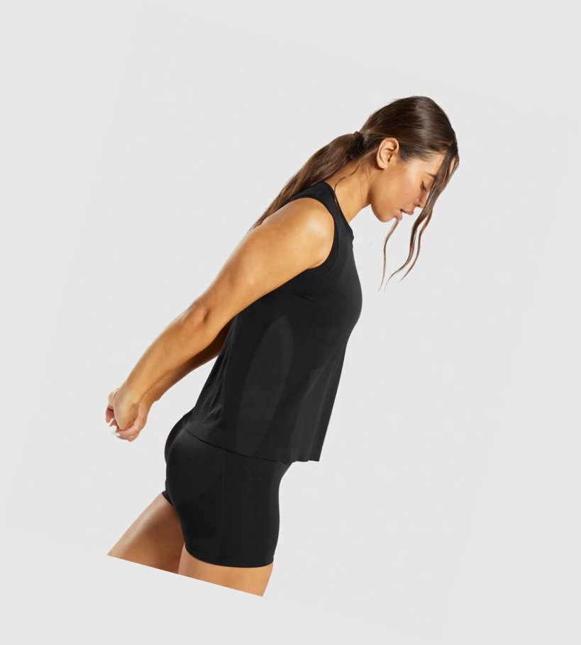 Gymshark Flex Loose Top Naisten Hihaton Paita Mustat | FVXDUB570