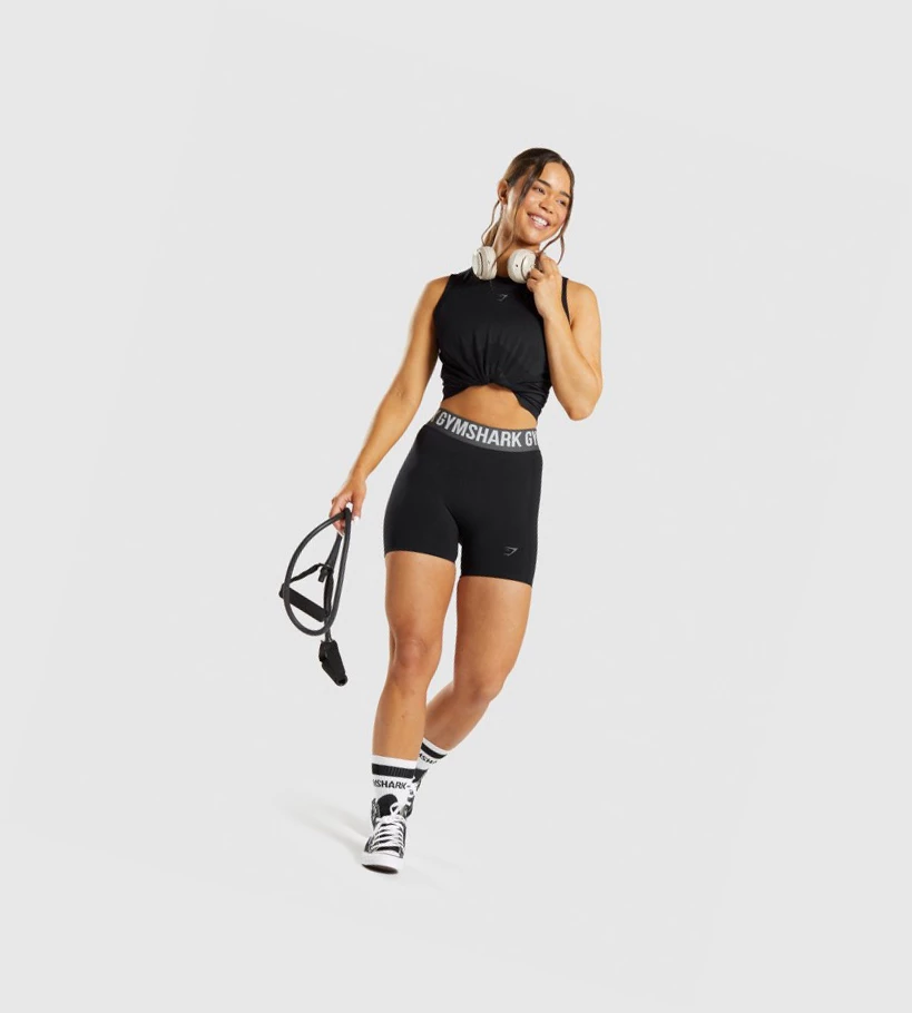 Gymshark Flex Loose Top Naisten Hihaton Paita Mustat | FVXDUB570