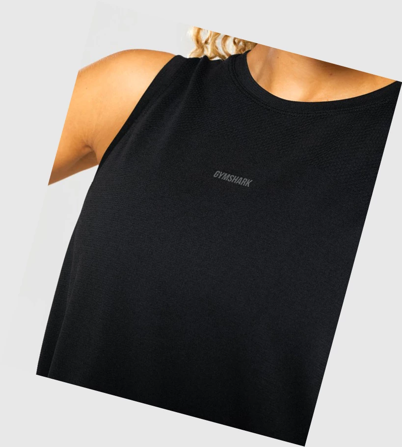 Gymshark Flex Naisten Hihaton Paita Mustat Harmaat | URZQCO579