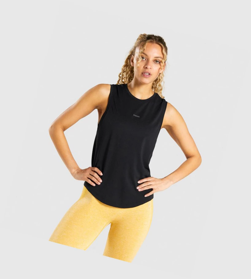 Gymshark Flex Naisten Hihaton Paita Mustat Harmaat | URZQCO579