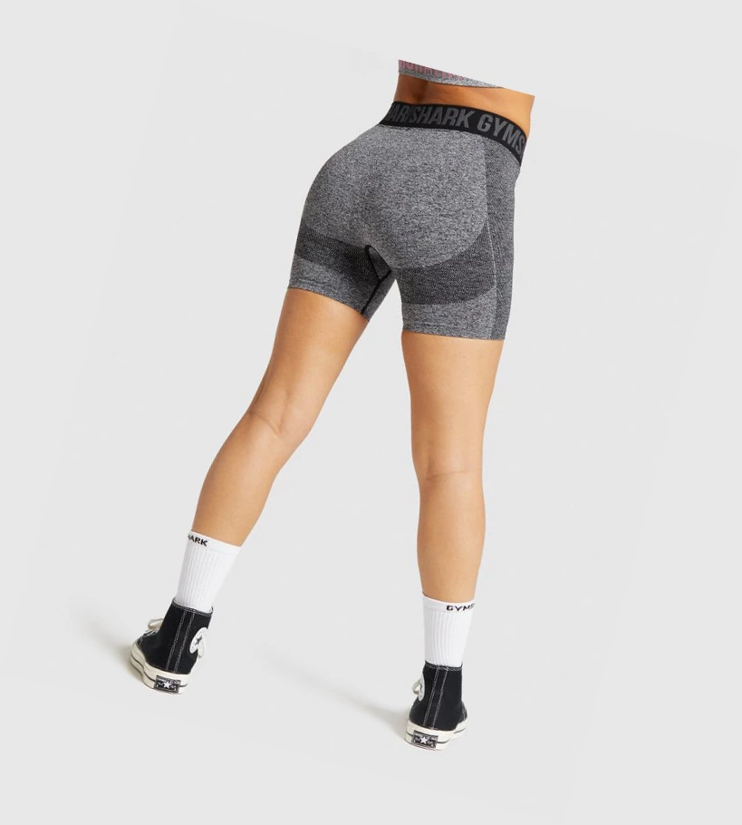Gymshark Flex Naisten Shortsit Mustat Harmaat | ZXAROT607