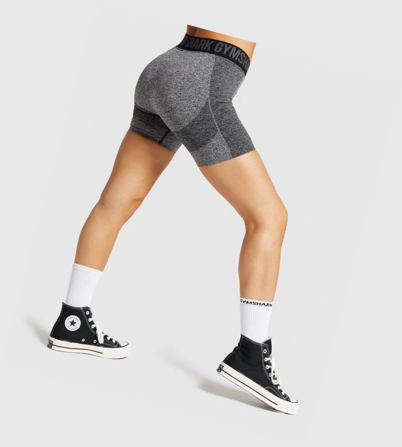 Gymshark Flex Naisten Shortsit Mustat Harmaat | ZXAROT607