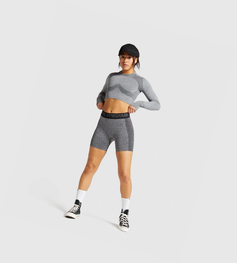 Gymshark Flex Naisten Shortsit Mustat Harmaat | ZXAROT607