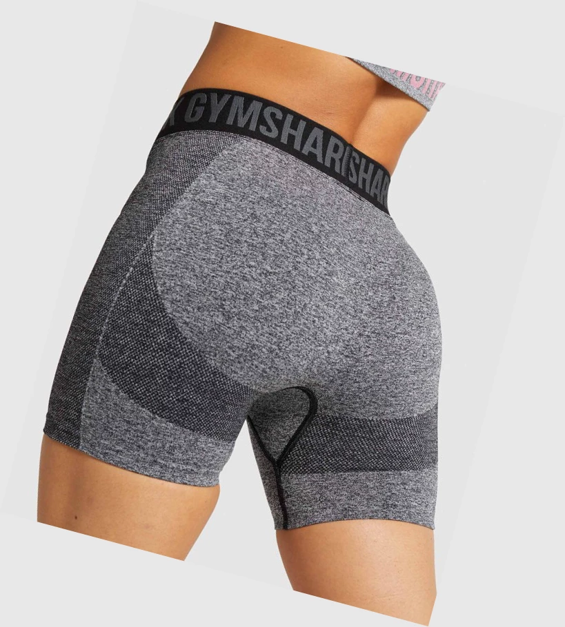 Gymshark Flex Naisten Shortsit Mustat Harmaat | ZXAROT607