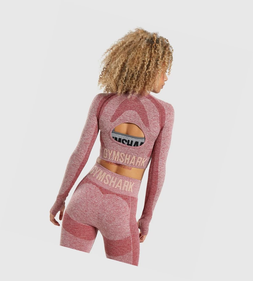 Gymshark Flex Sports Crop Top Naisten Puserot Viininpunainen | IVJTAB374