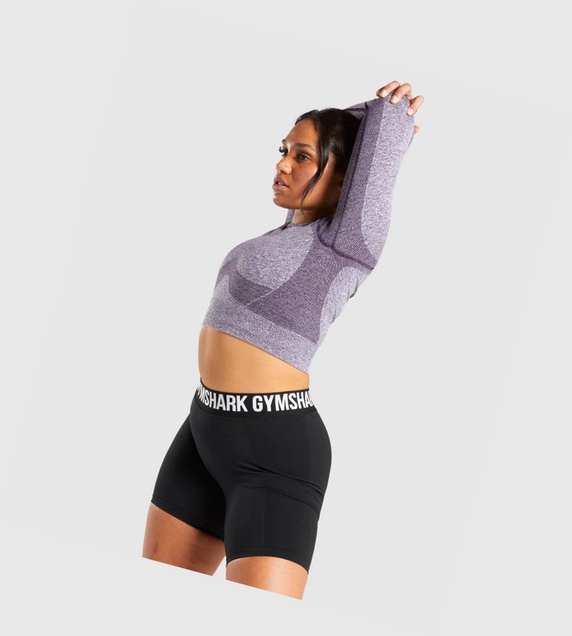 Gymshark Flex Sports Crop Top Naisten Puserot Violetit | JLOTEH285