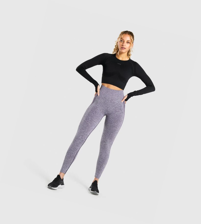 Gymshark Flex Sports Crop Top Naisten Puserot Mustat Harmaat | VMESJF529