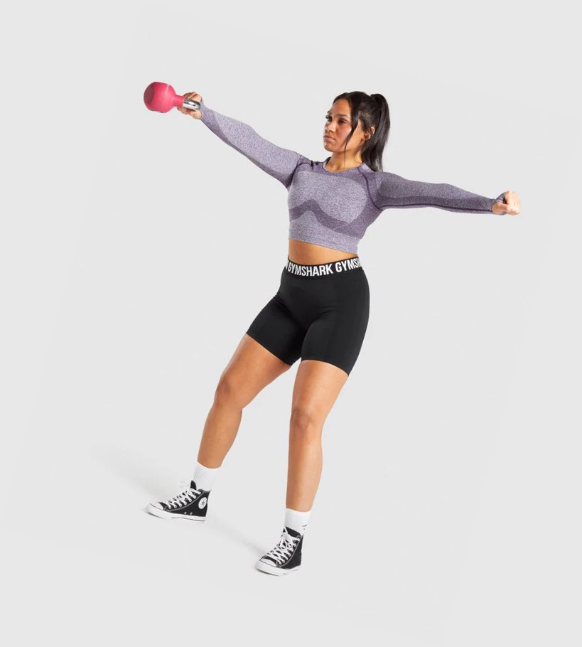 Gymshark Flex Sports Crop Top Naisten T Paidat Violetit | FMIVDU894