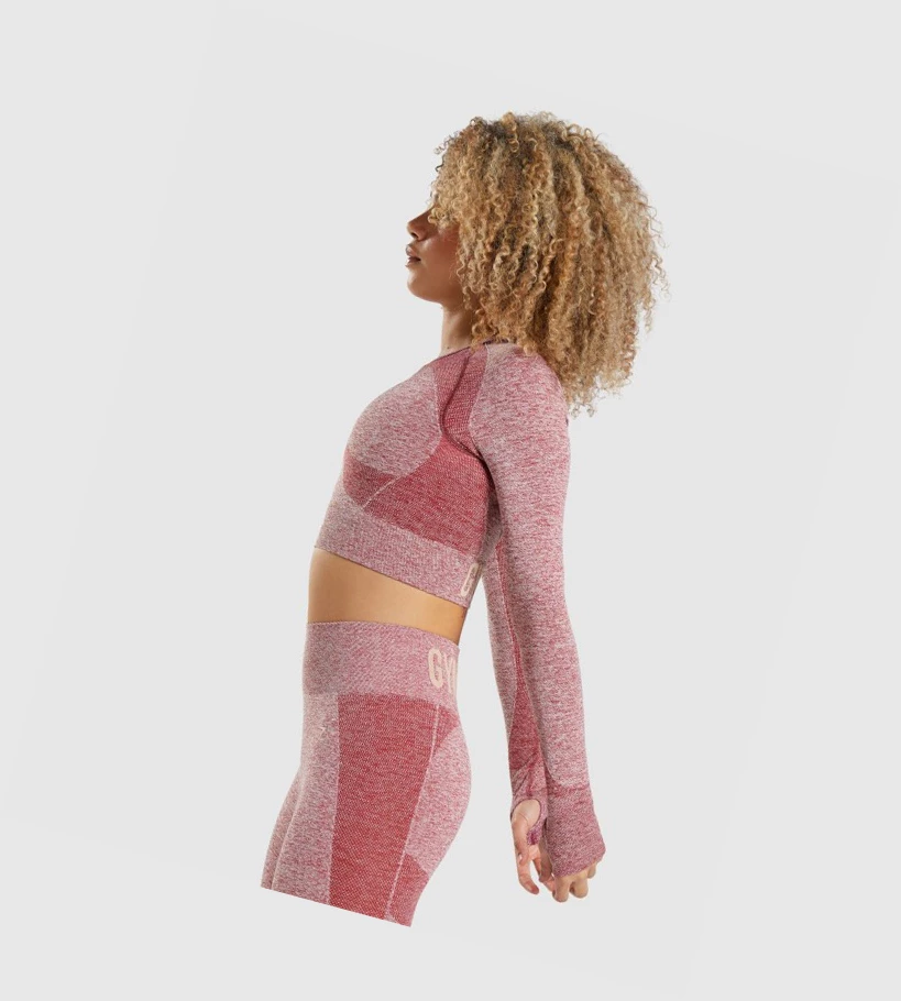 Gymshark Flex Sports Crop Top Naisten T Paidat Viininpunainen | GZBUNF936
