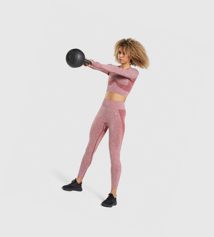 Gymshark Flex Sports Crop Top Naisten T Paidat Viininpunainen | GZBUNF936