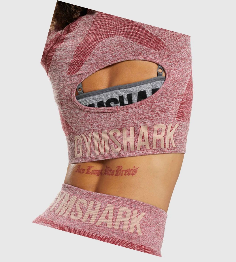 Gymshark Flex Sports Crop Top Naisten T Paidat Viininpunainen | GZBUNF936
