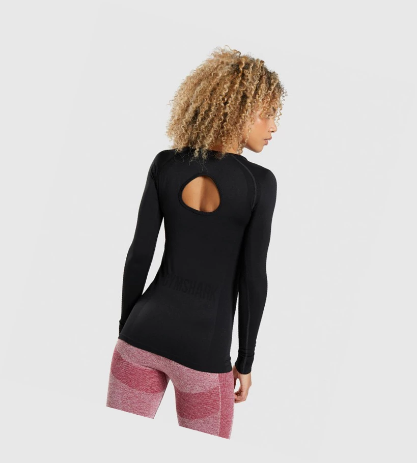 Gymshark Flex Top Naisten T Paidat Mustat | EZFVHW879