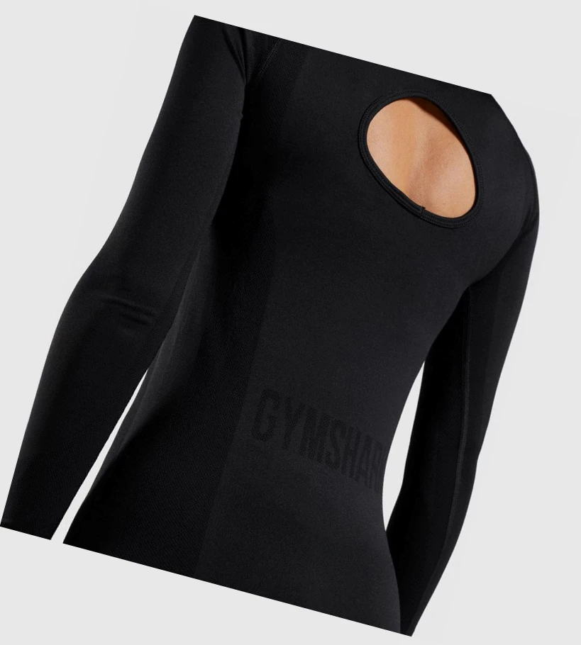 Gymshark Flex Top Naisten T Paidat Mustat | EZFVHW879