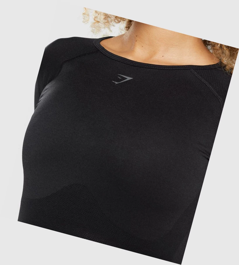 Gymshark Flex Top Naisten T Paidat Mustat | EZFVHW879