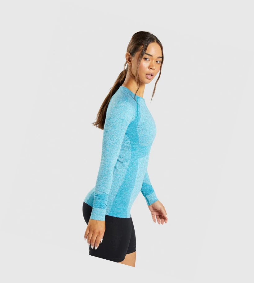 Gymshark Flex Top Naisten T Paidat Sininen | PZMKVY952