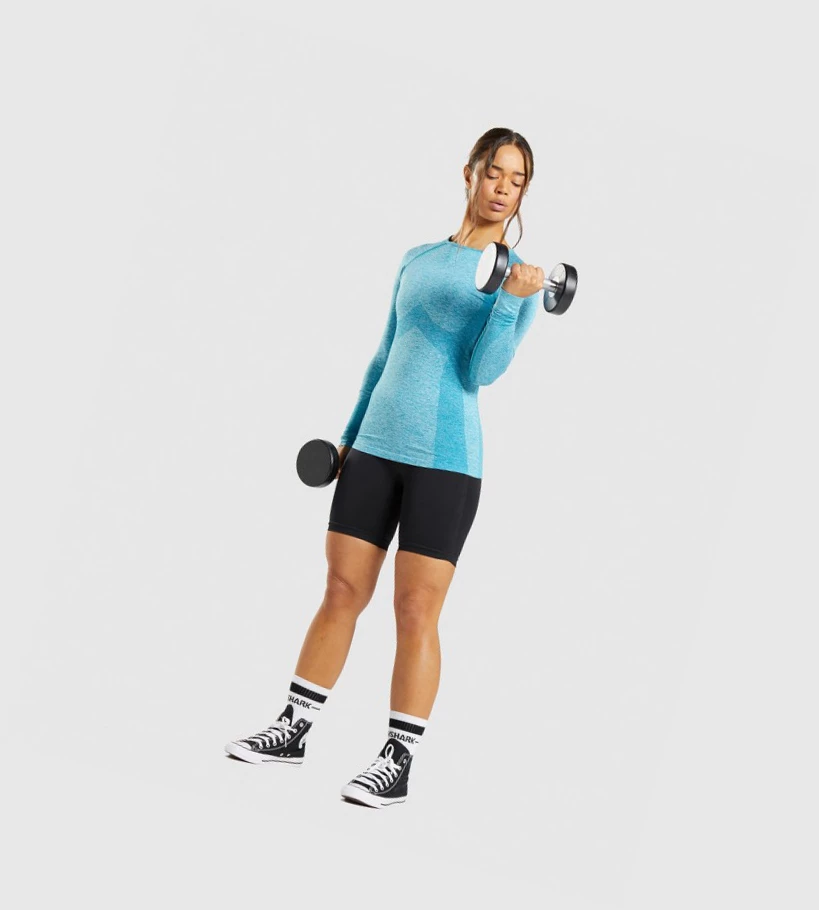 Gymshark Flex Top Naisten T Paidat Sininen | PZMKVY952