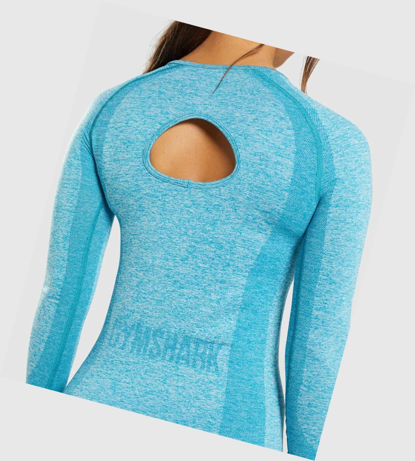 Gymshark Flex Top Naisten T Paidat Sininen | PZMKVY952