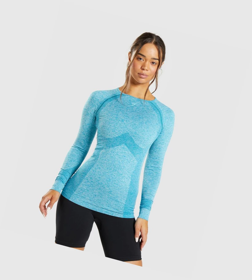 Gymshark Flex Top Naisten T Paidat Sininen | PZMKVY952