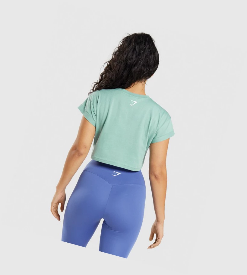 Gymshark Fraction Crop Top Naisten Puserot Sininen | CBLPOK391