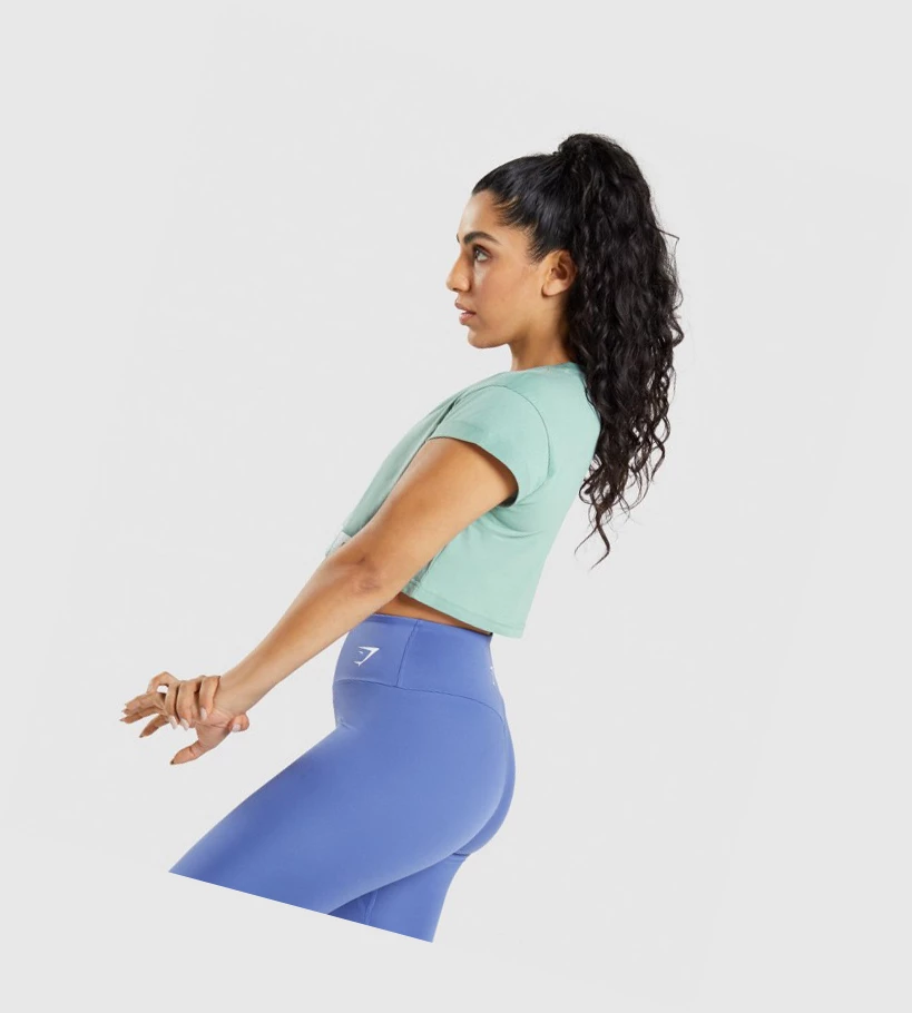 Gymshark Fraction Crop Top Naisten Puserot Sininen | CBLPOK391