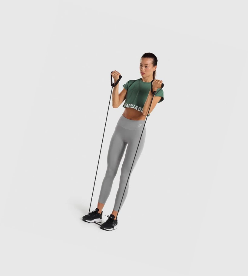 Gymshark Fraction Crop Top Naisten Puserot Vihreä | DULYIG942