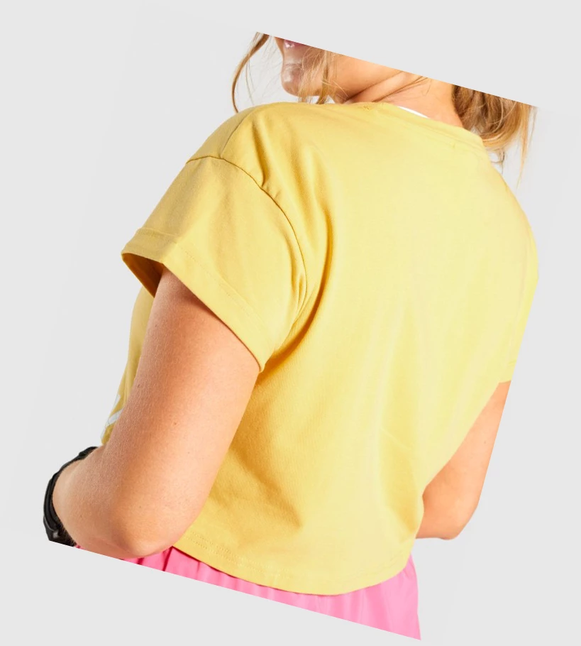 Gymshark Fraction Crop Top Naisten Puserot Keltainen | EWKFYR139