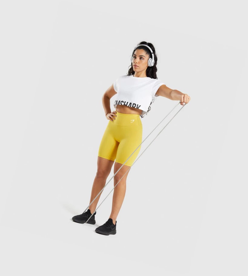 Gymshark Fraction Crop Top Naisten Puserot Valkoinen | GWQPXN563