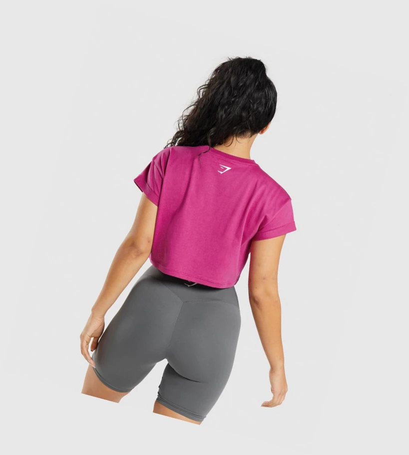 Gymshark Fraction Crop Top Naisten Puserot Pinkki | OCDMZQ140