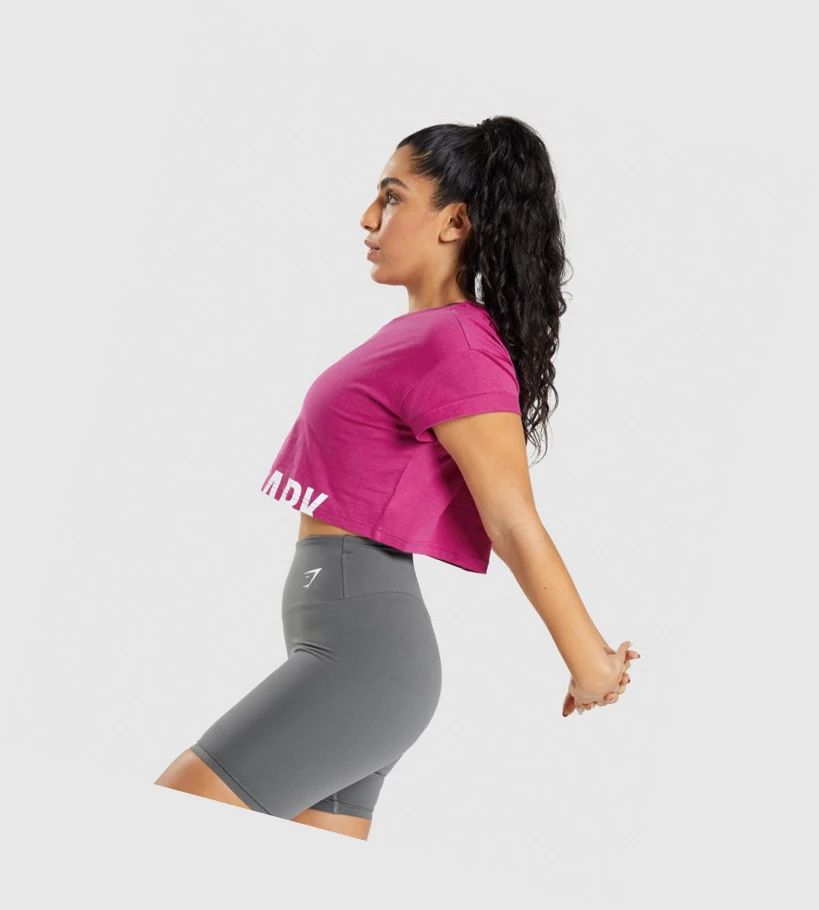 Gymshark Fraction Crop Top Naisten Puserot Pinkki | OCDMZQ140