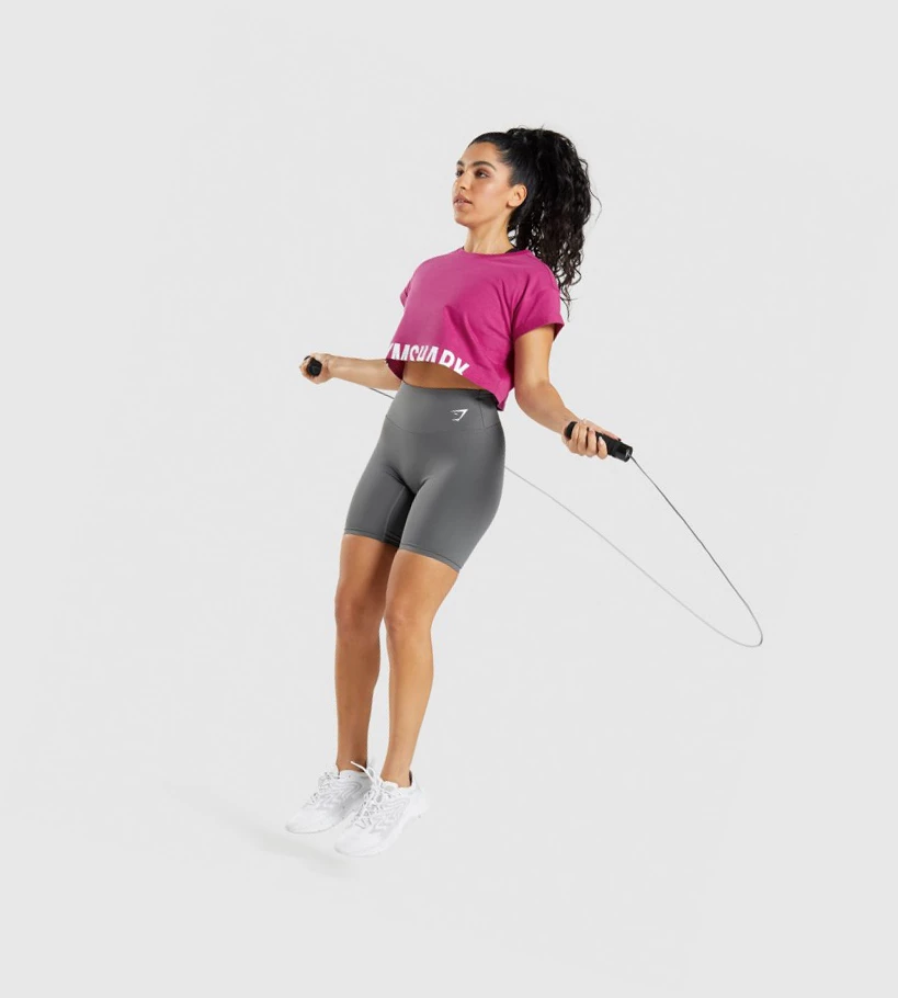 Gymshark Fraction Crop Top Naisten Puserot Pinkki | OCDMZQ140
